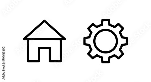 Home Settings and Gear Icon for Household System Configuration and Management