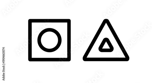 Free Download Geometric Square and Triangle Outline Icons. Minimalist Vector Symbols for Abstract Design Elements. - GFXLoad