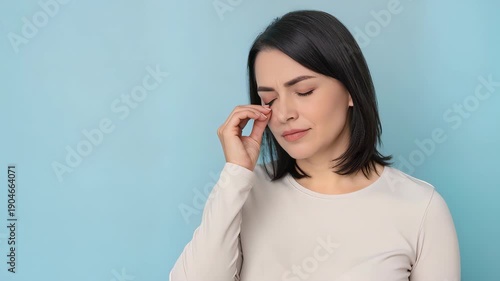 Woman with tired eyes