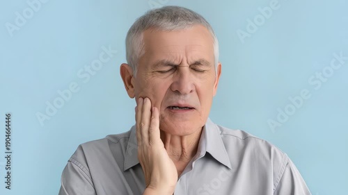 Elderly man with a toothache