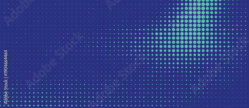 Abstract blue halftone dot pattern with cyan gradient effect