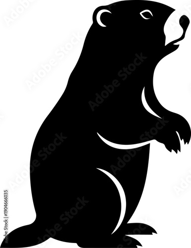 Groundhog silhouette vector illustration