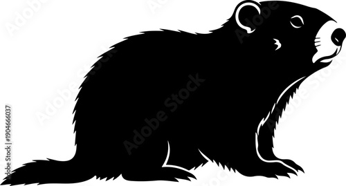 Groundhog silhouette vector illustration
