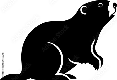 Groundhog silhouette vector illustration