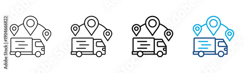 Logistics Icon Different Style Outline Collection Set Vector Illustration
