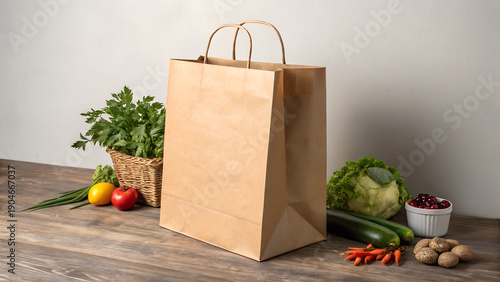 Kraft Grocery Bag Mockup