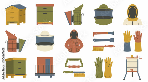 Beekeeping Equipment and Protective Clothing Items.