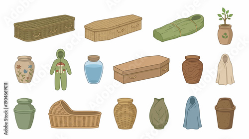 Clay Pottery and Figurine Collection Display.