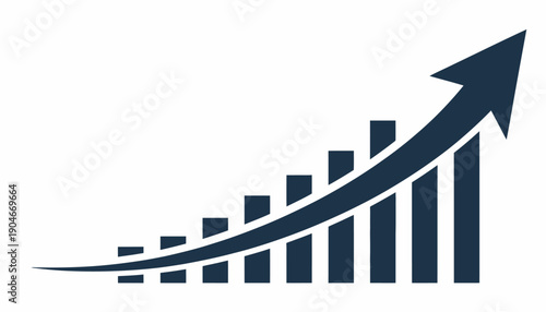 Graph diagram up icon, business growth success chart with arrow, business bar sign, profit growing symbol, progress bar symbol, growing graph icons – stock vector for ranked financial presentations