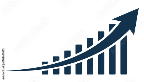 Graph diagram up icon, business growth success chart with arrow, business bar sign, profit growing symbol, progress bar symbol, growing graph icons – stock vector for top ranked business strategy