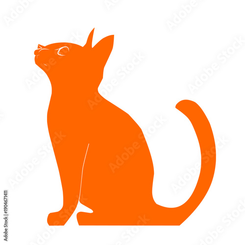 silhouette illustration of a sitting cat