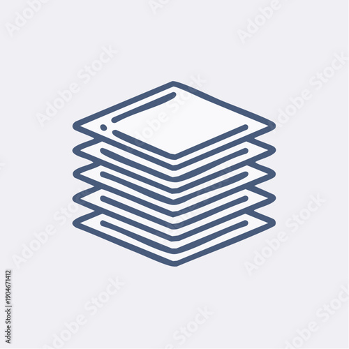 板材が重なったイラスト 建築資材や工業用プレートの素材表現