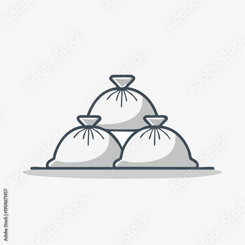 土のう袋のイラスト 防災や工事現場で使われる資材素材