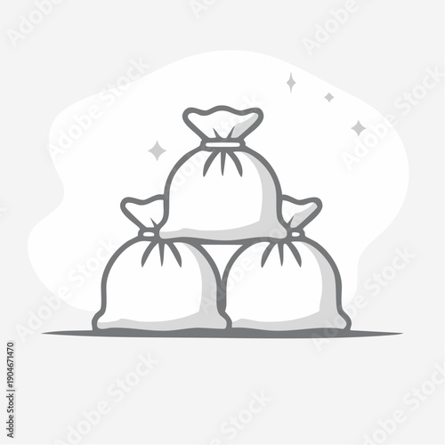 土のう袋のイラスト 防災や工事現場で使われる資材素材