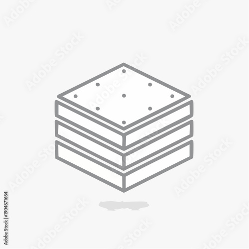 積層建材ブロックの工業素材シンプルアイコン