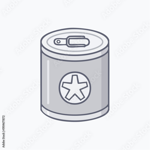 非常食保存缶のシンプルアイコン 防災備蓄イメージ