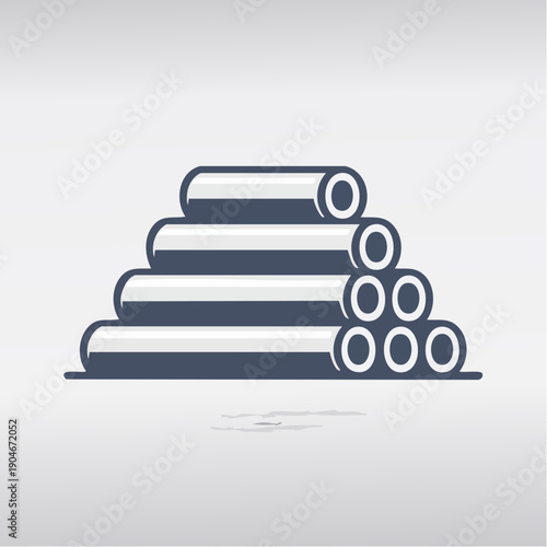 鉄パイプ束の建設用鋼材シンプルアイコン