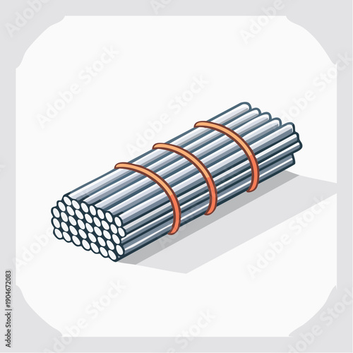 鉄筋束の建設用資材シンプルアイコン