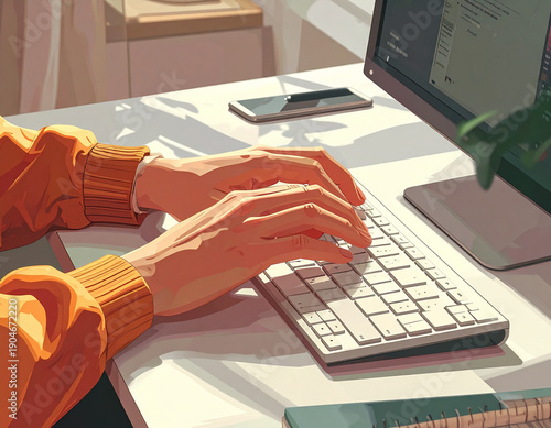 タイピングのイラスト
AI生成素材