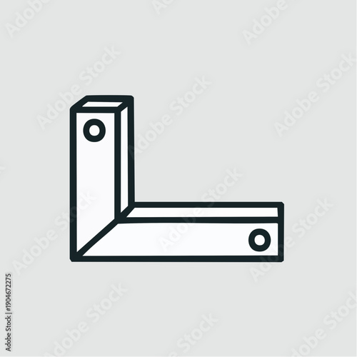 L字固定金具ブラケットの工業用パーツアイコン