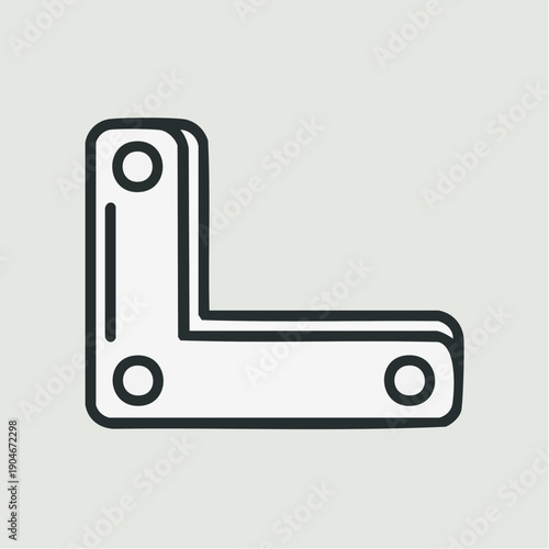 L字固定金具ブラケットの工業用パーツアイコン