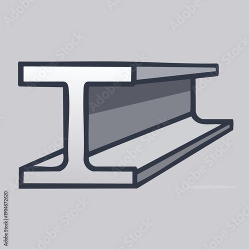 I形鋼梁の建設用シンプルアイコン 鉄骨構造材