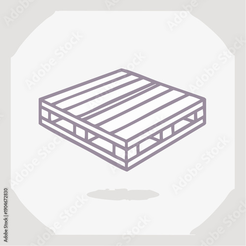 木製パレットの物流用シンプルアイコン