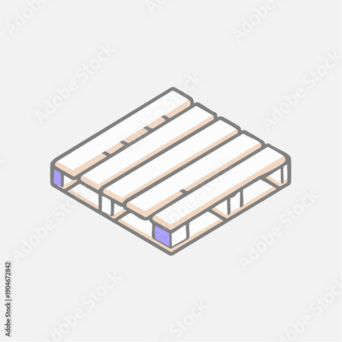 木製パレットの物流用シンプルアイコン