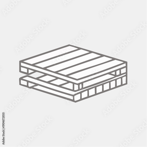 木製パレットの物流用シンプルアイコン