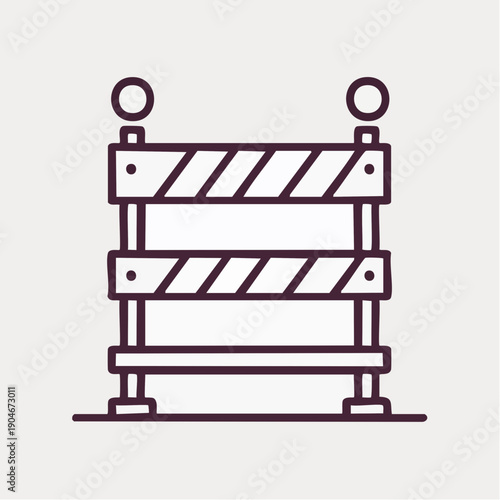 工事現場用バリケードの安全対策シンプルアイコン