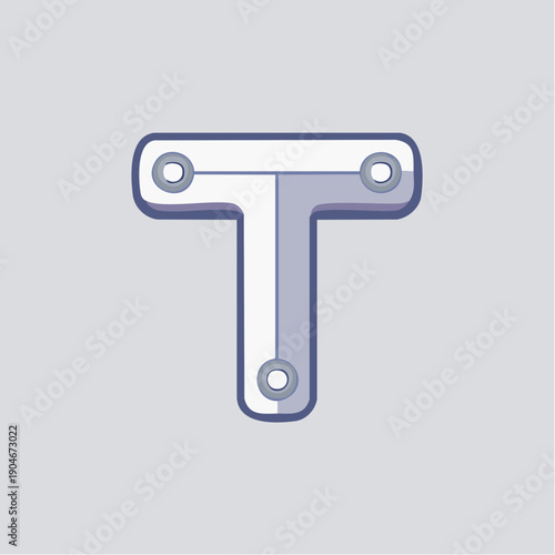 T字ブラケット金具の工業用固定パーツアイコン