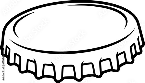 Crown bottle cap outline illustration creating a simple icon
