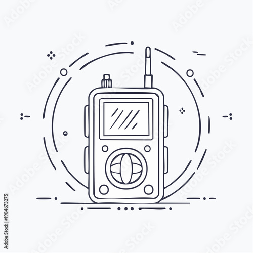 業務用無線機のシンプルアイコン 現場通信設備