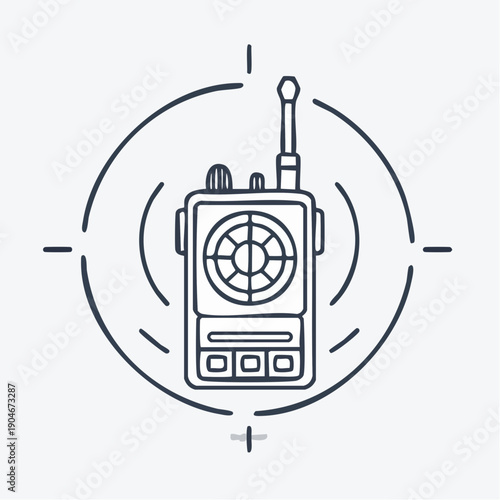 業務用無線機のシンプルアイコン 現場通信設備