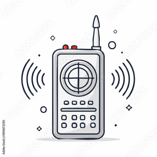 業務用無線機のシンプルアイコン 現場通信設備