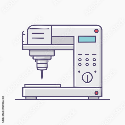 卓上ボール盤のシンプルアイコン 精密加工機械