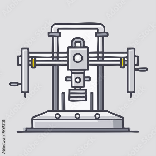 大型CNC加工機の工業用シンプルアイコン 自動加工設備