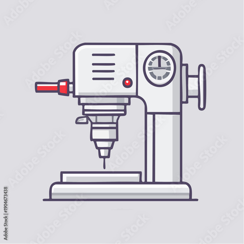 卓上ボール盤のシンプルアイコン 精密加工機械