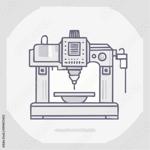 卓上ボール盤のシンプルアイコン 精密加工機械