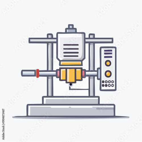 大型CNC加工機の工業用シンプルアイコン 自動加工設備