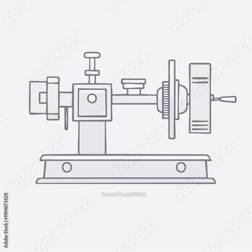 産業用加工機械のシンプルアイコン 製造ライン設備