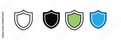 Security Shield Icon Set for Data Protection, Cyber Security, and Safety Assurance vector illustration 