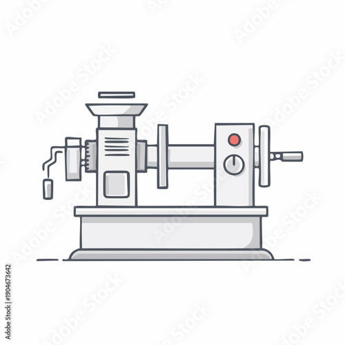 産業用加工機械のシンプルアイコン 製造ライン設備