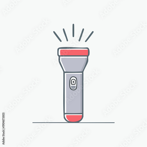 懐中電灯のシンプルアイコン 防災照明イメージ