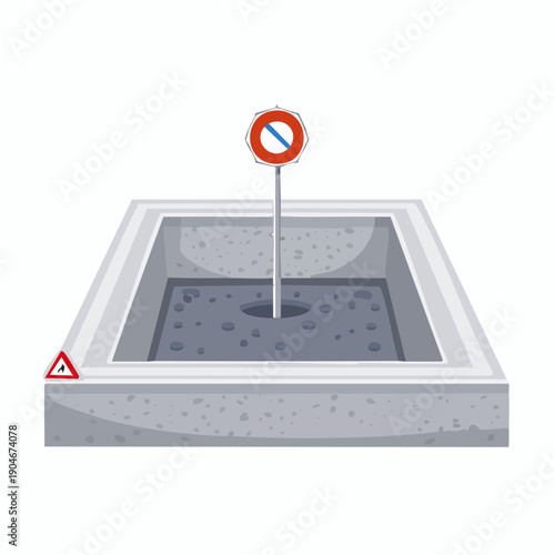 コンクリート基礎構造のアイコン 建設基盤イメージ