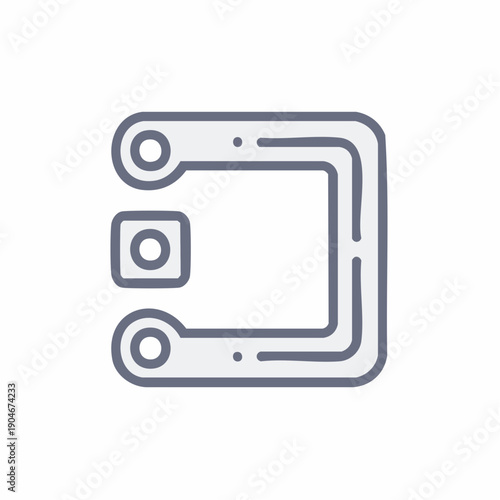 C型金具ブラケットの工業用アイコン 機械固定パーツ