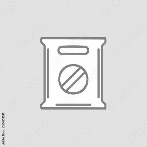 工業用資材パックのシンプルアイコン 材料供給イメージ