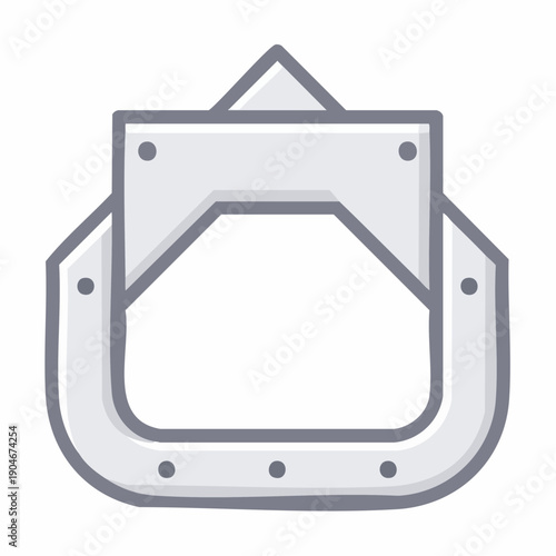 金属プレート固定用ブラケットのシンプルアイコン 工業部品イメージ