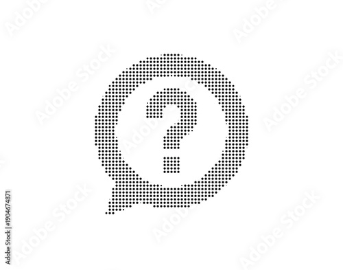 Question mark symbol made of halftone dots