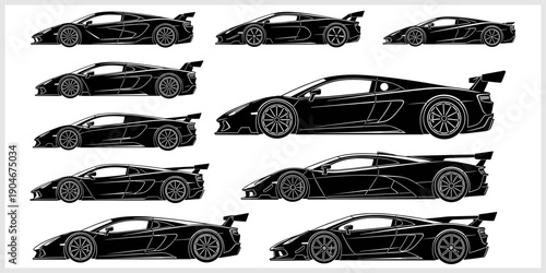 Black Sports Cars Collection Supercars Race Cars Luxury Vehicles.